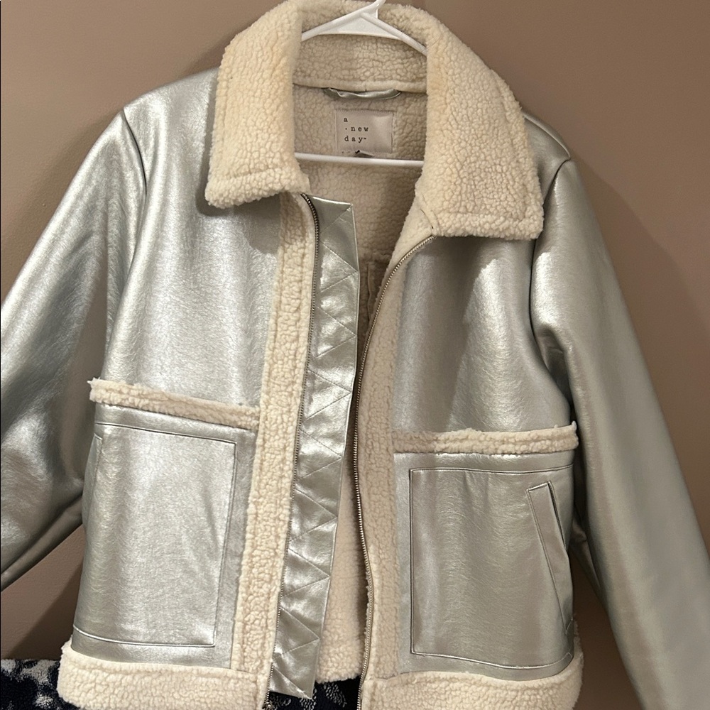 I.AM.GIA Silver and Cream Teddy Jacket